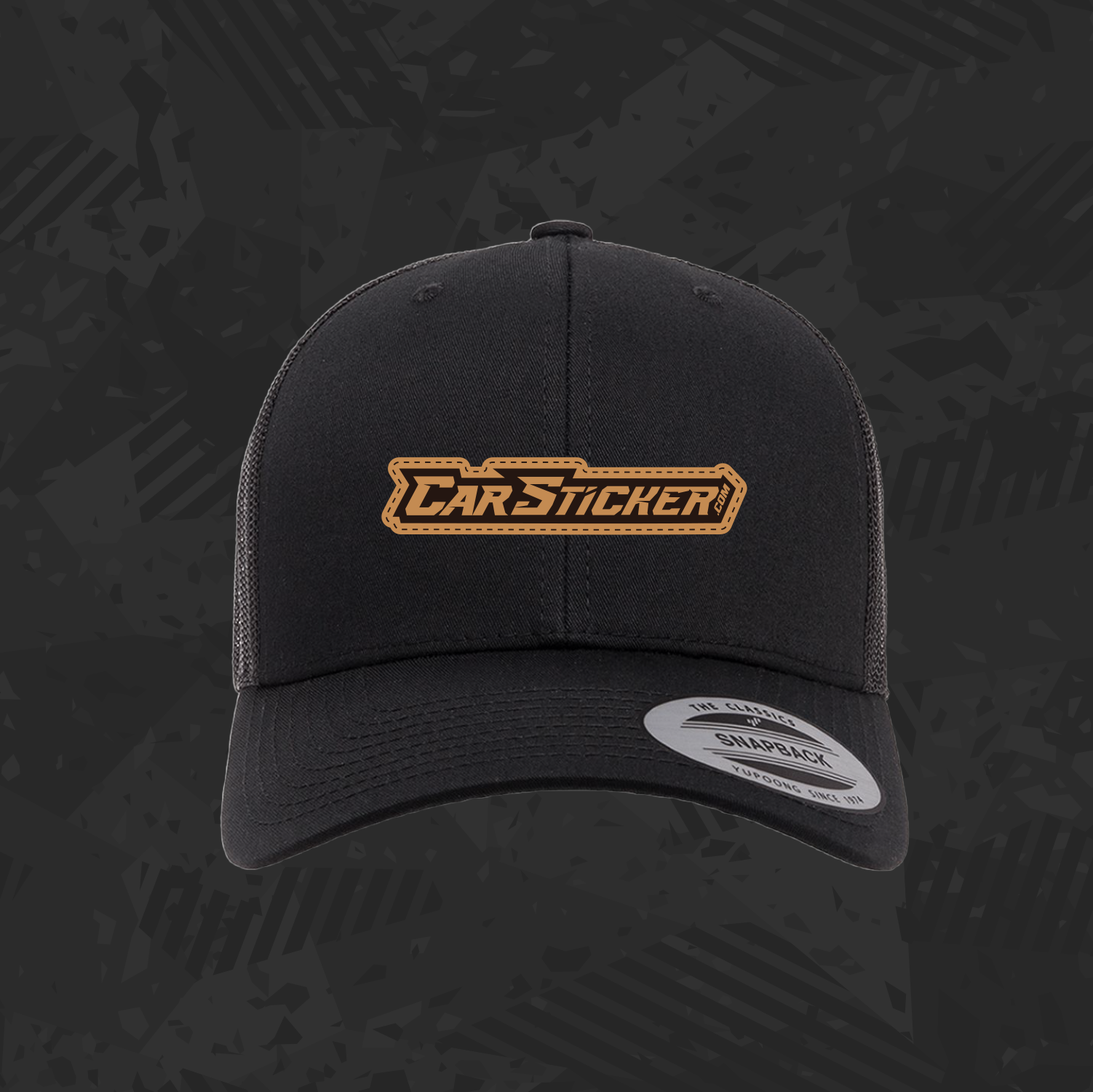 CarSticker Black Leather Patch Hat