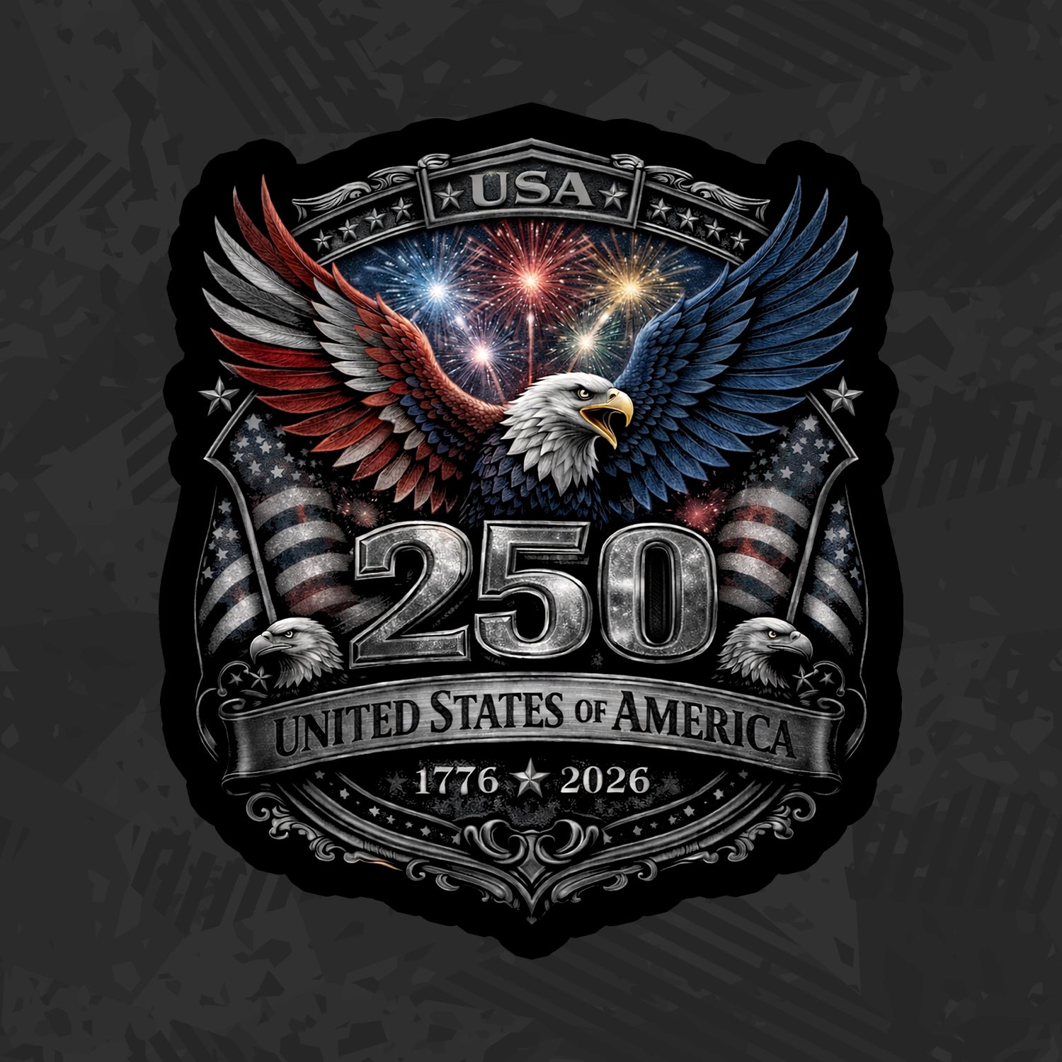 Red White & Blue Eagle - USA 250 Sticker