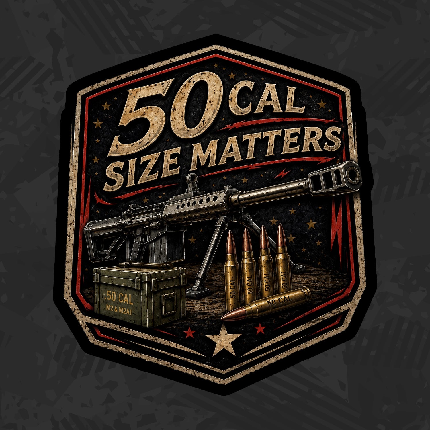 50 Cal Size Matters Sticker