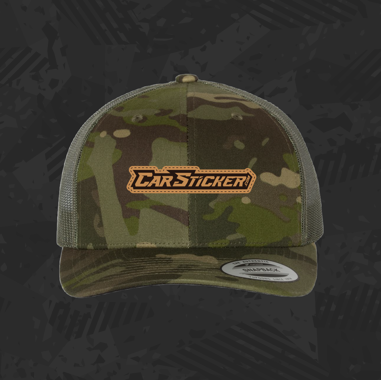 CarSticker Green Camo Leather Patch Hat