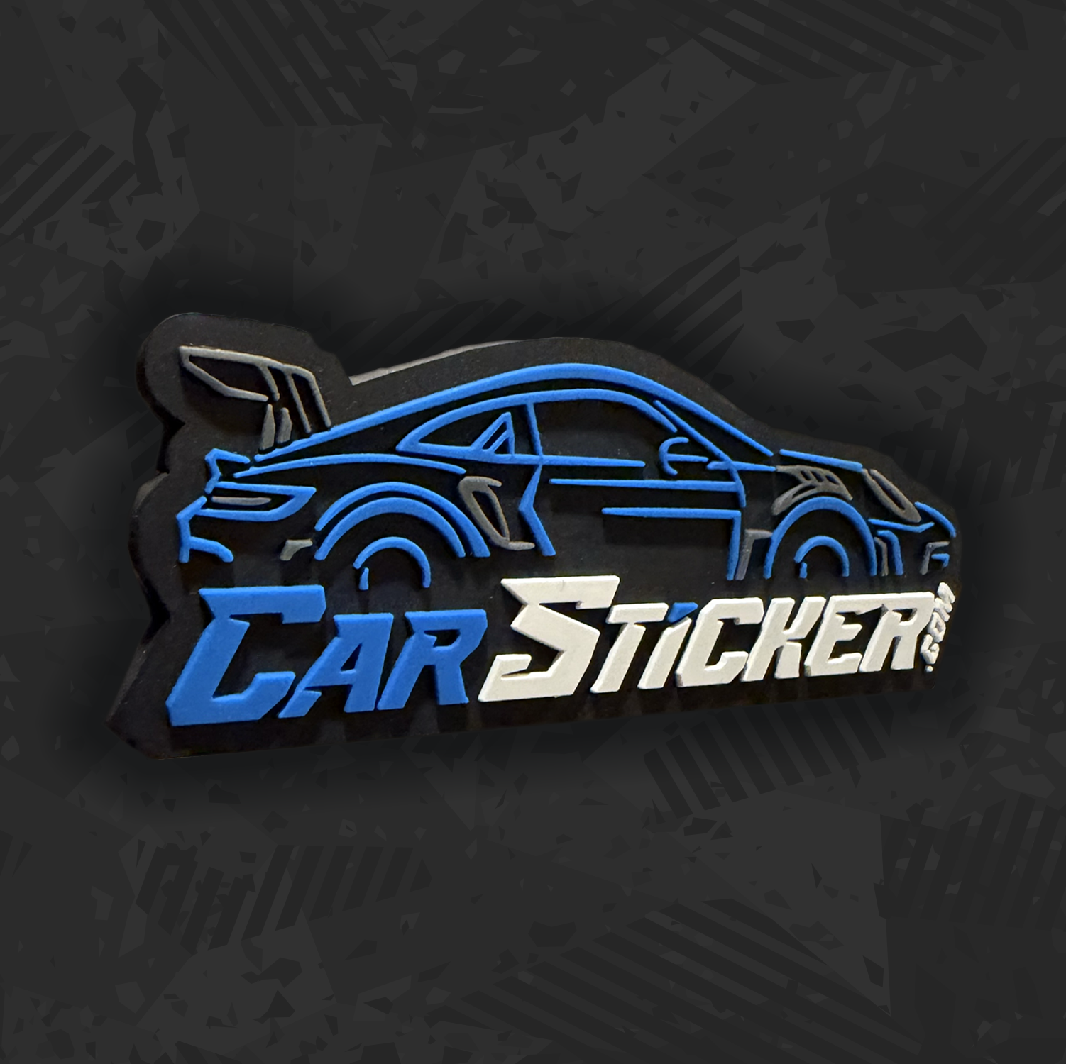 Rubber Porsche CarSticker Magent