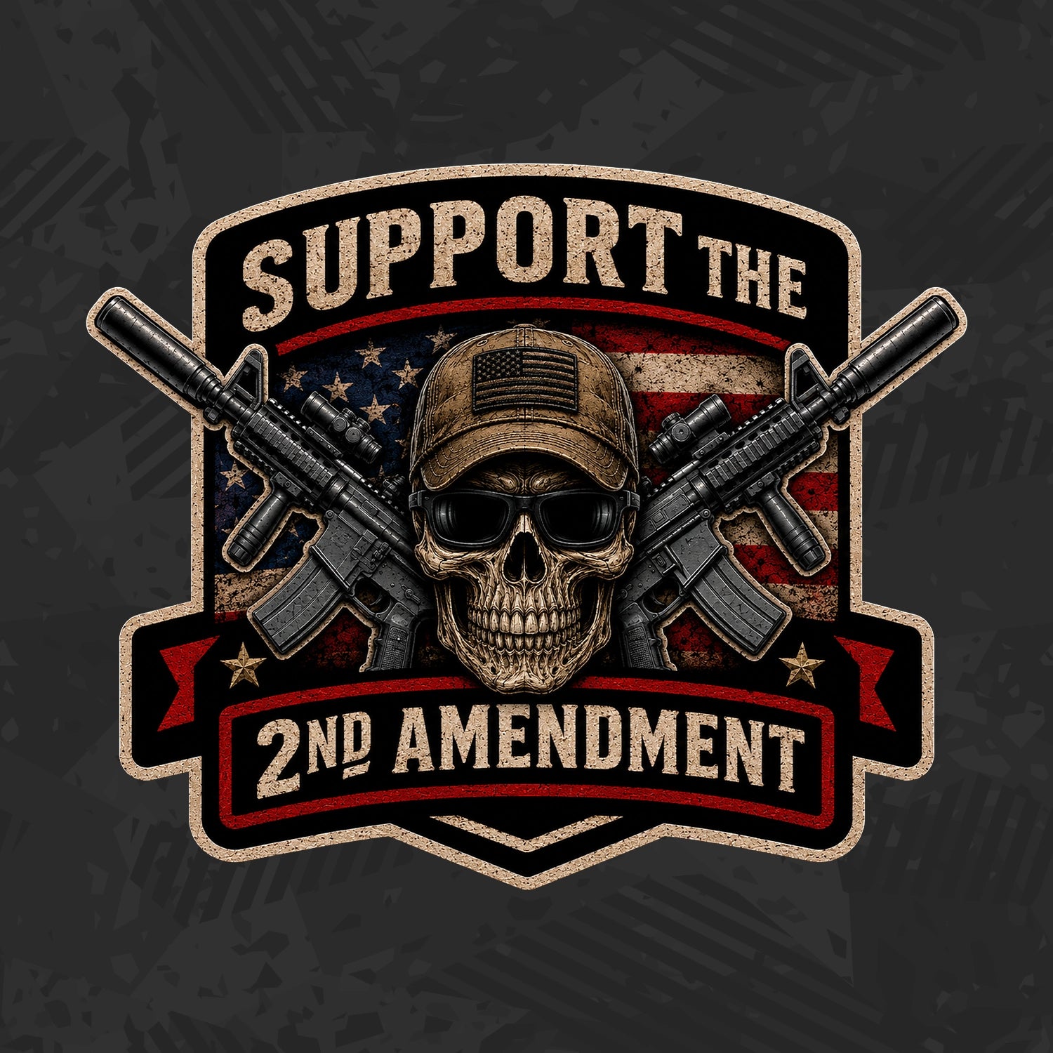 Support 2A Skull Sticker